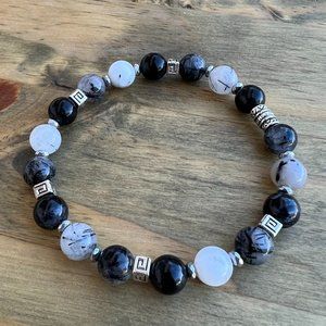 Tourmalinated Quartz Crystal Bracelet